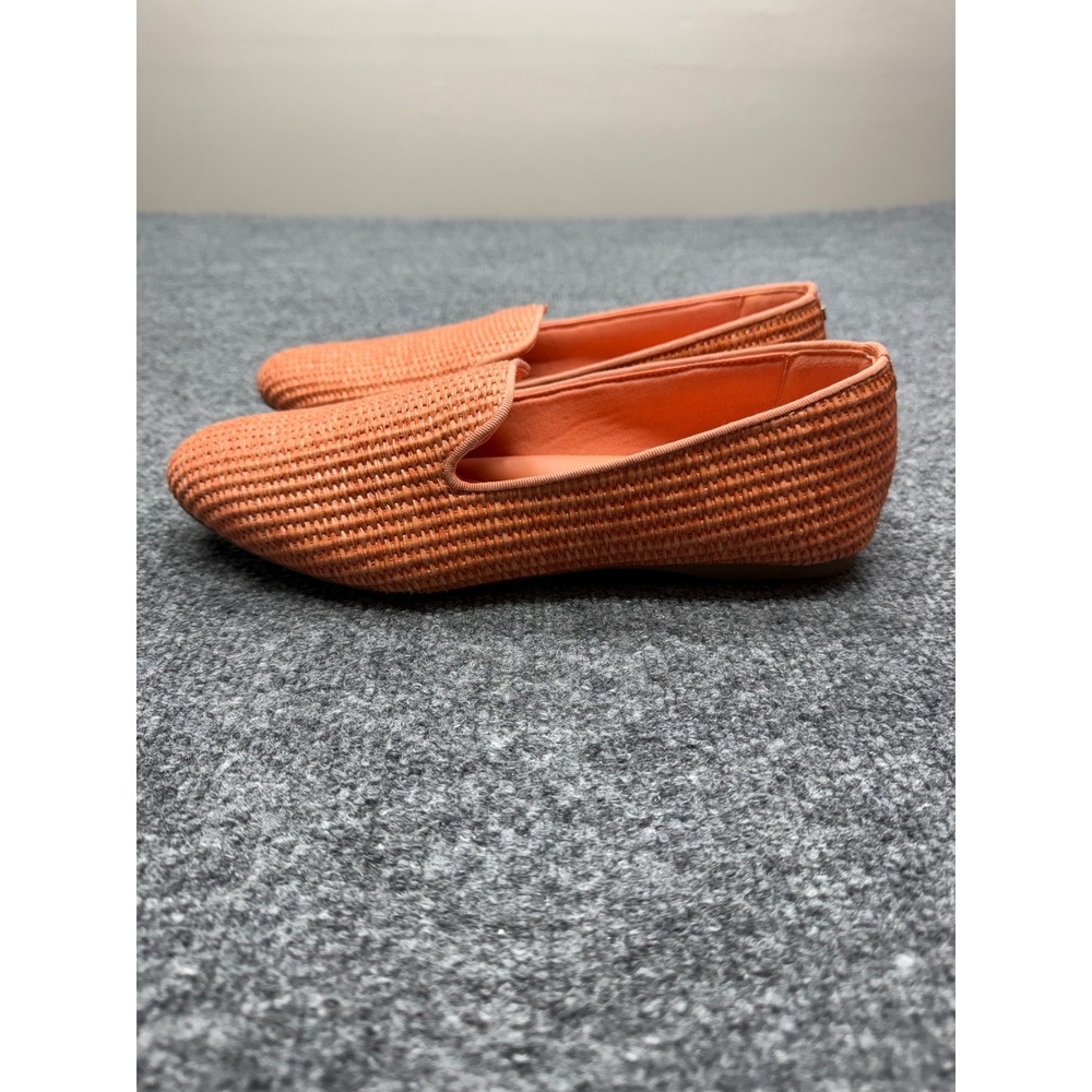 Birdies The Starling Orange Woven Raffia Smoking Slipper Loafers Womens 9